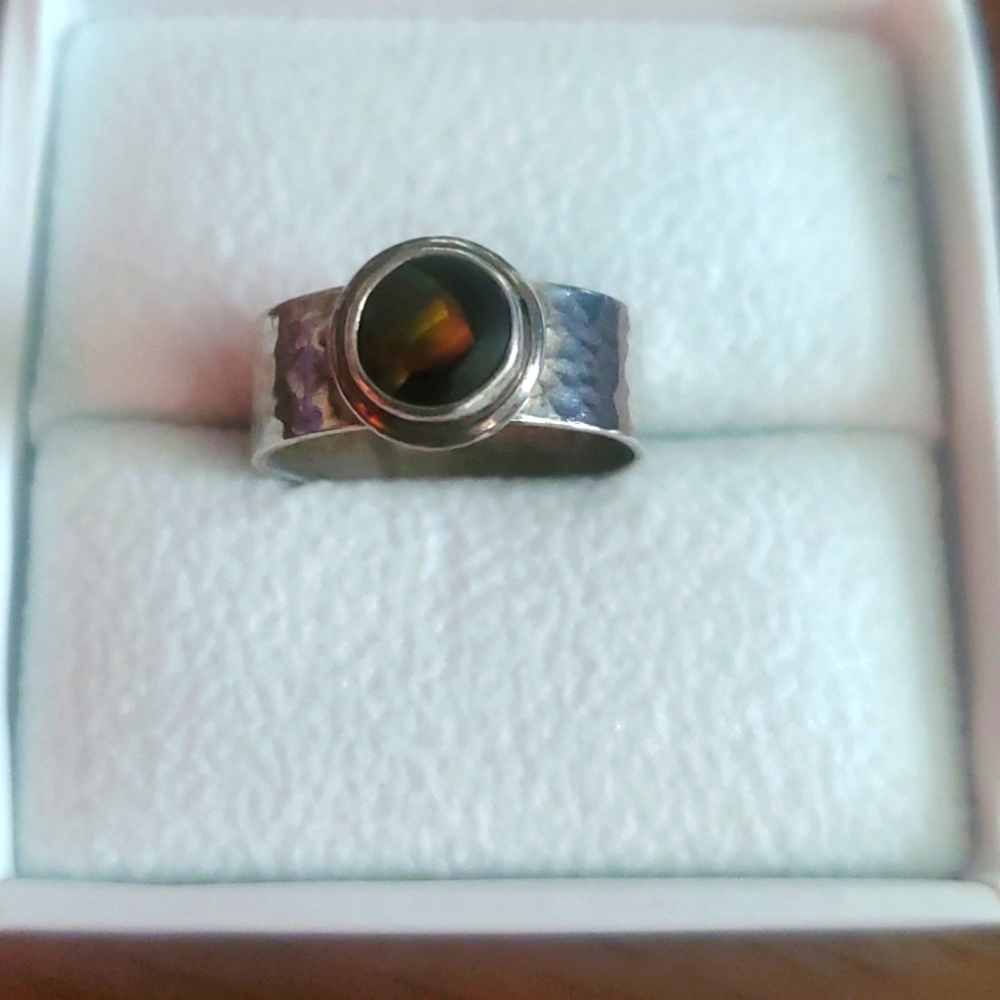 Agate & sterling ring size 6